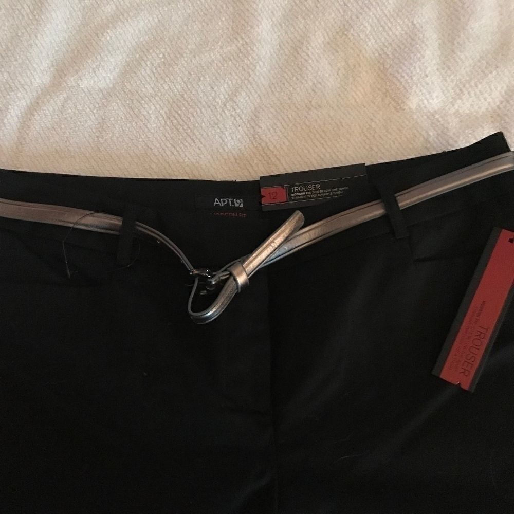 Black Modern Pant Modern Fit Size 12